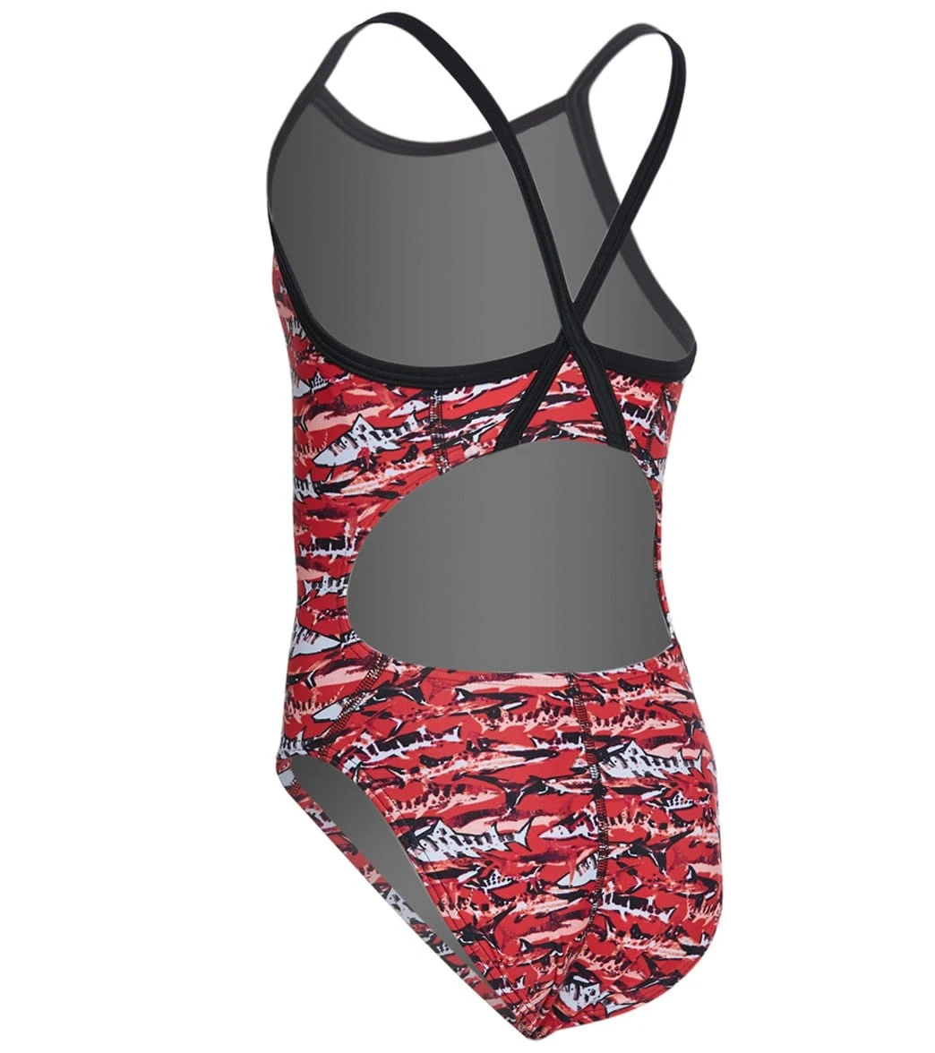 Shark Thin Strap One Piece Swimsuit Youth (22-28) - Image 2