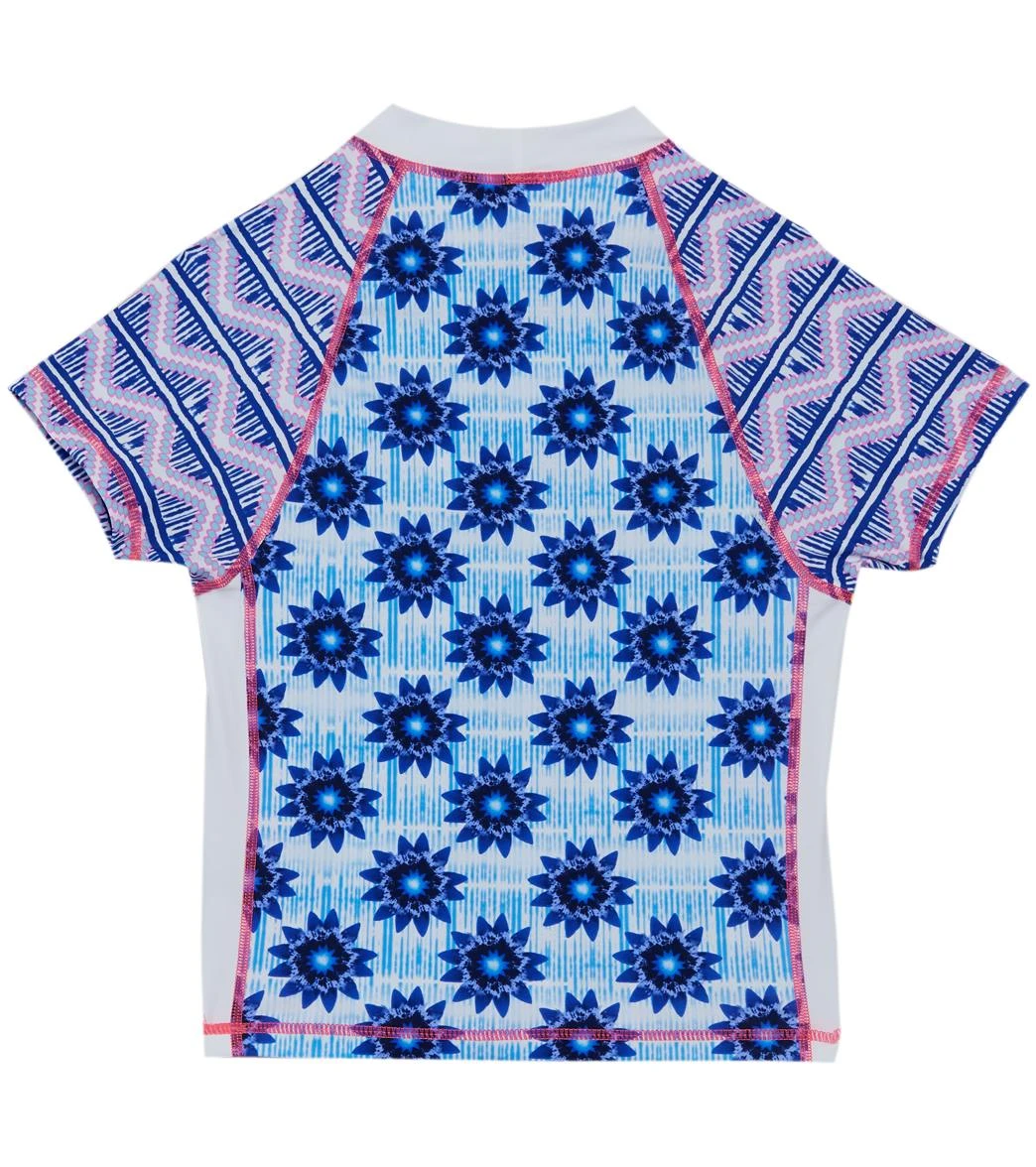 Girls' Inky Bloom Fitted Short Sleeve Rash Guard (Little Kid, Big Kid) - Image 2