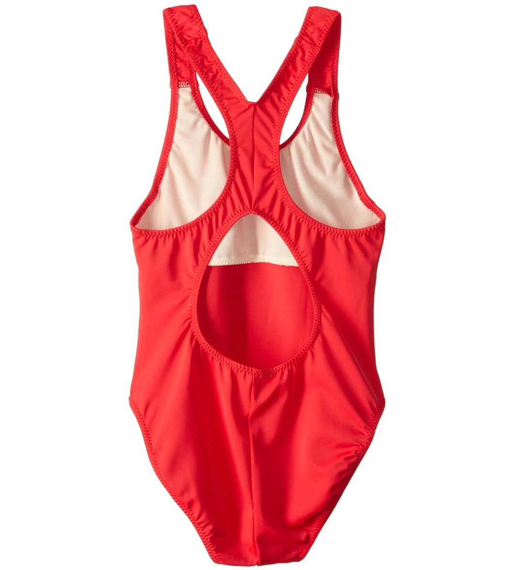 Girls' Solid Racer Back One Piece Swimsuit (Big Kid) - Image 2