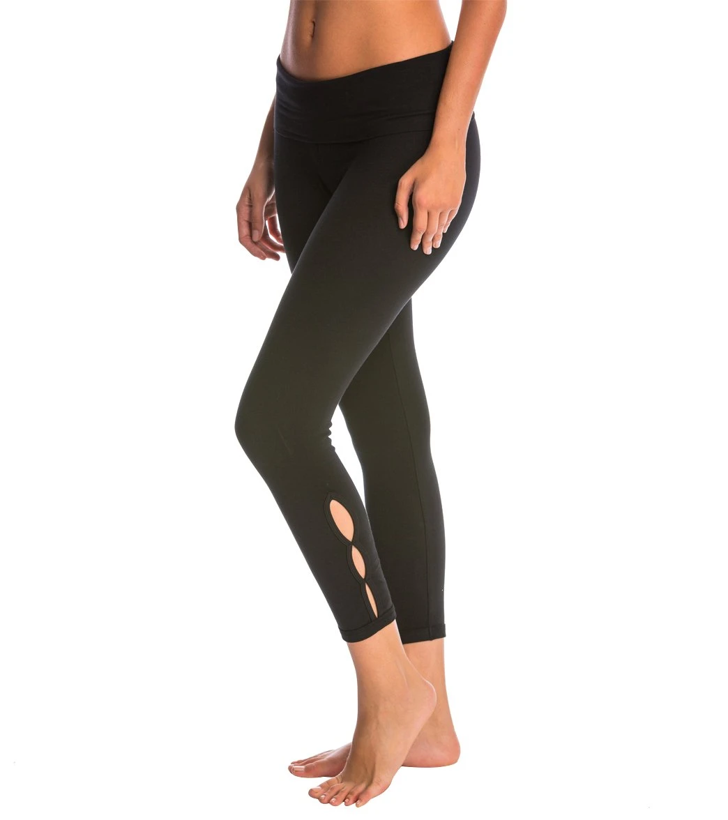 Contour Rolldown Cropped Cotton Yoga Leggings