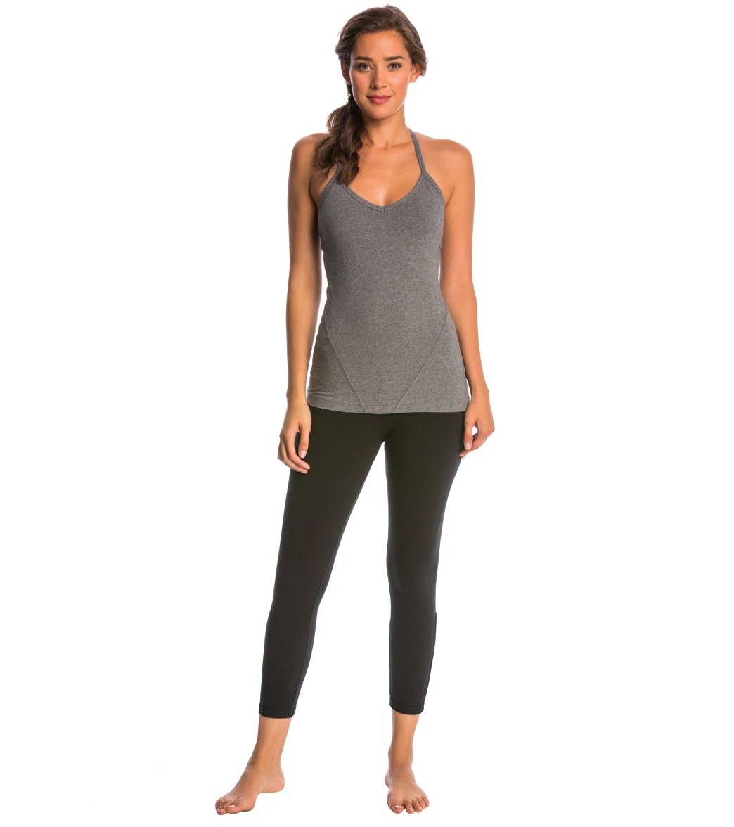 Contour Rolldown Cropped Cotton Yoga Leggings - Image 4