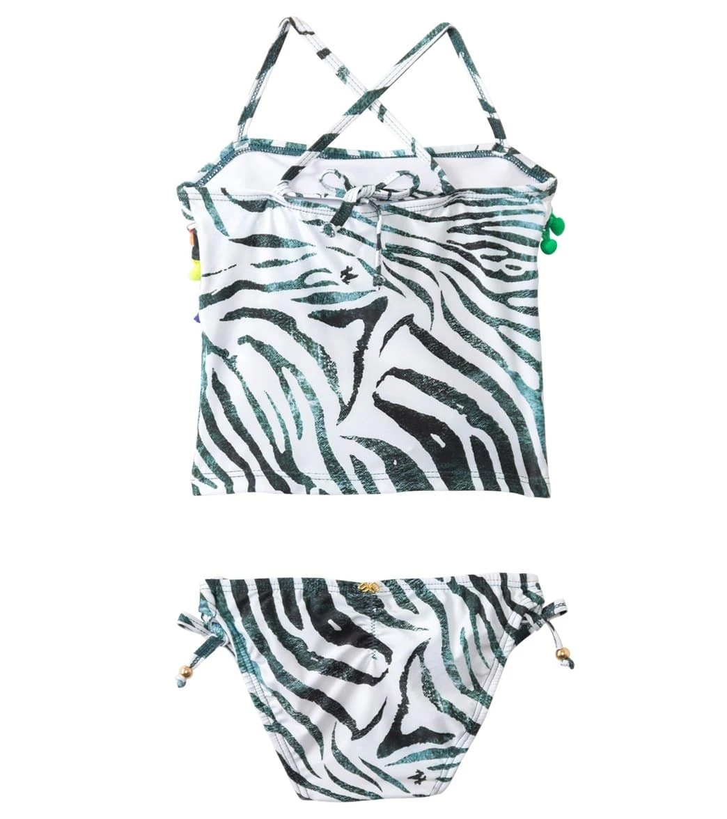 Girls' Tanzania Pom Pom Ruffle Tankini Set (2T-4T) - Image 2