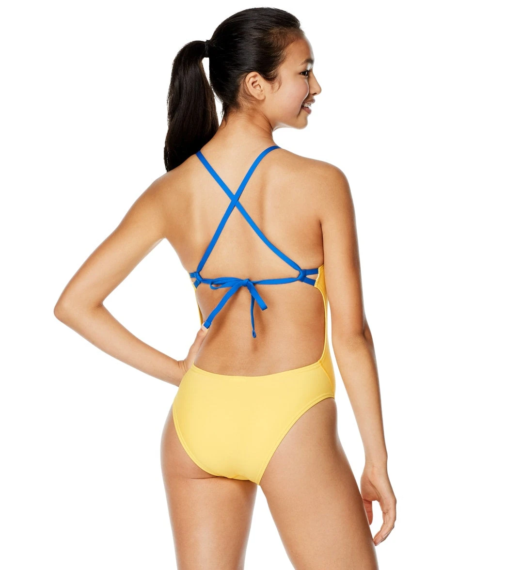 Speedo Women's Solid Tie Back One Piece Swimsuit - Image 2