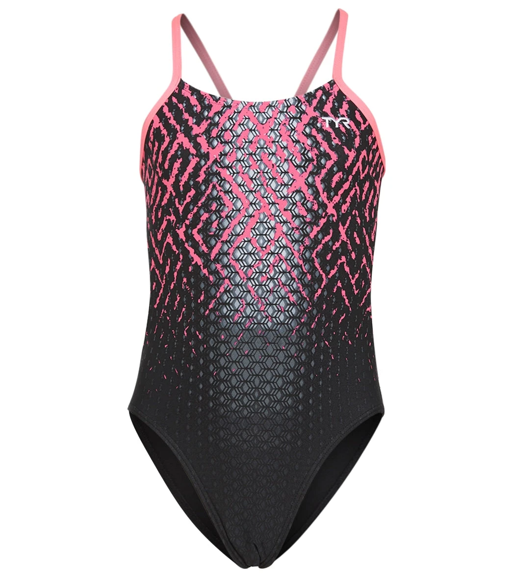 TYR Girls' Odyssey Cutoutfit One Piece Swimsuit