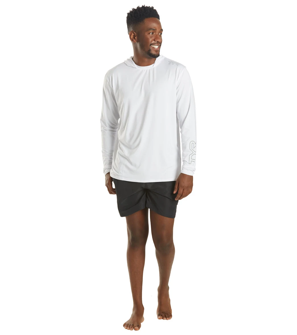 TYR Men's SunDefense Long Sleeve Hooded Swim Shirt - Image 4