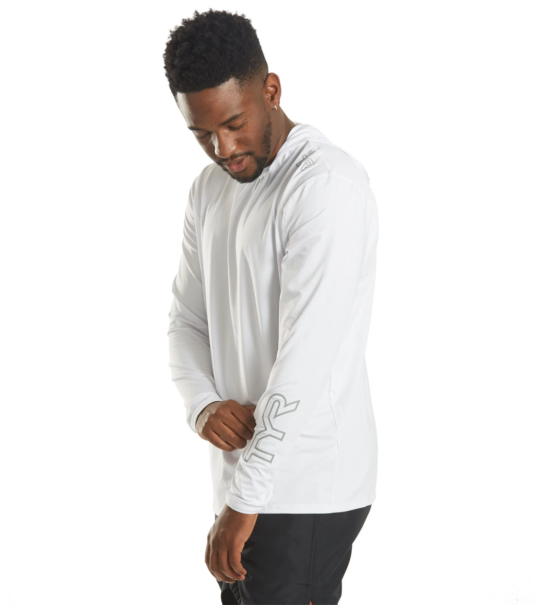 TYR Men's SunDefense Long Sleeve Hooded Swim Shirt - Image 5