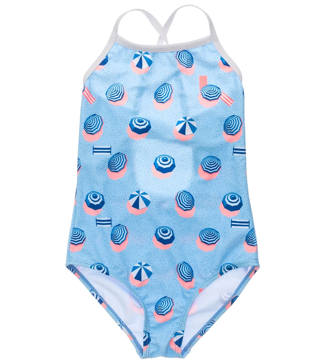Girls' French Riviera X Back Tie One Piece Swimsuit (Little Kid, Big Kid)