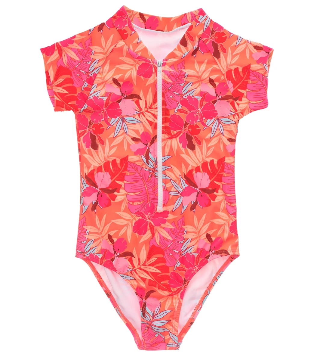 Girls' Tropical Punch Short Sleeve One Piece Surf Suit (Toddler, Little Kid, Big Kid)