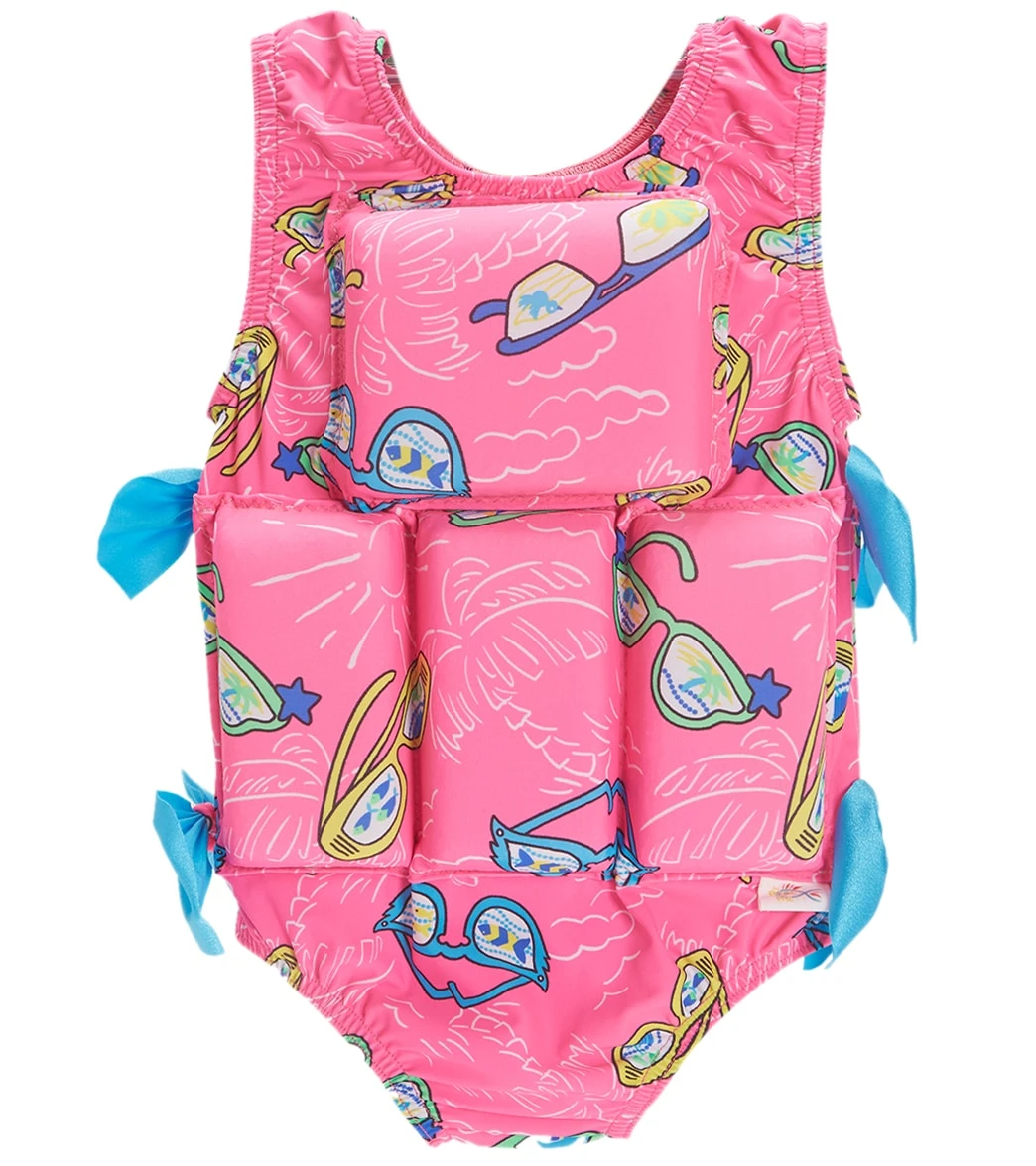 Girl's Pink Sun Glasses Flotation Swimsuit