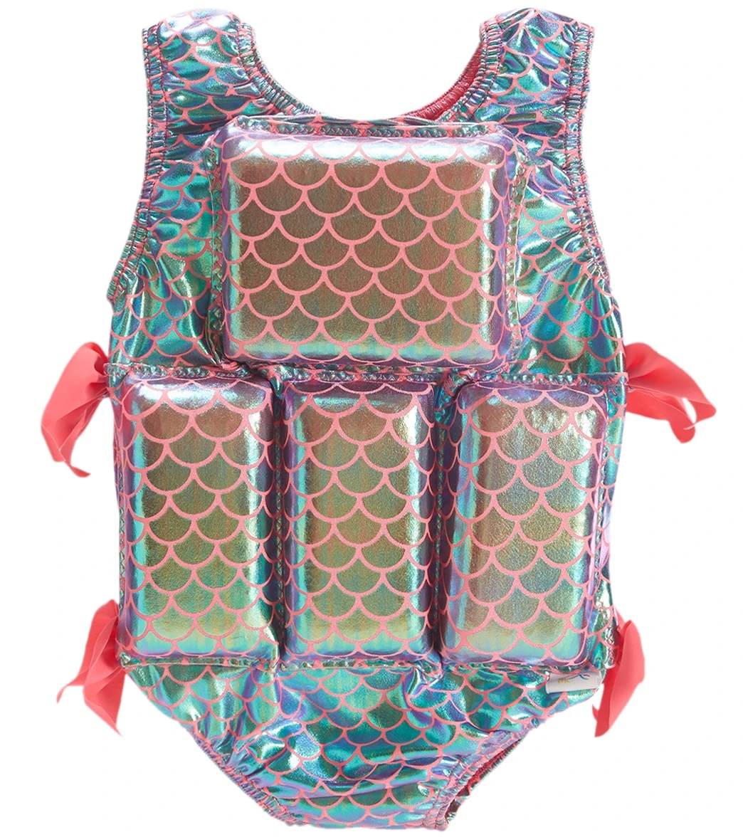 Girl's Coral Metalic Mermaid Flotation Swimsuit