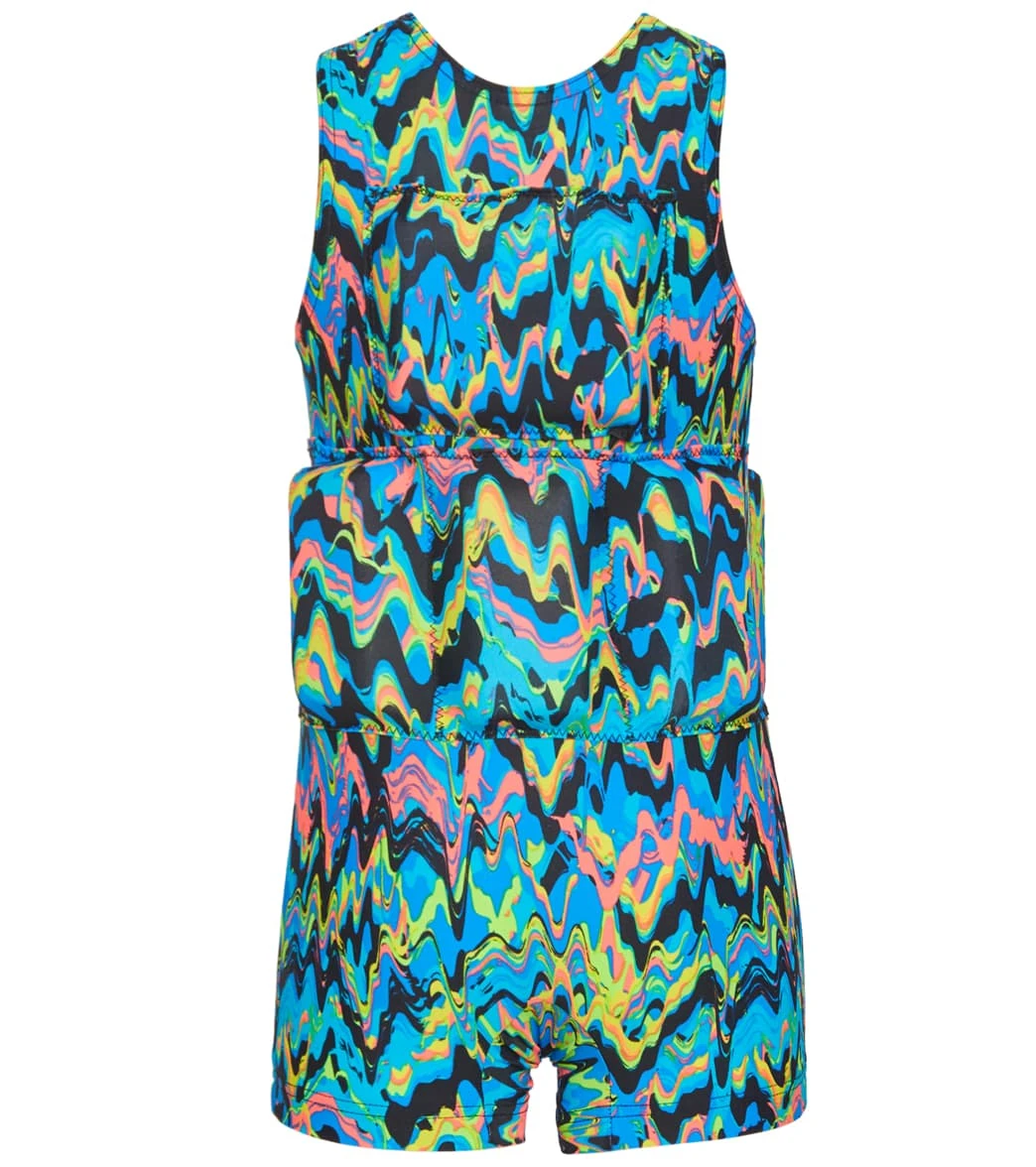 Boy's Neon Multi Chevron Floatation Swimsuit - Image 2