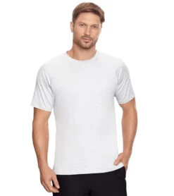 Reebok Men's Solid White Raglan Swim Tee