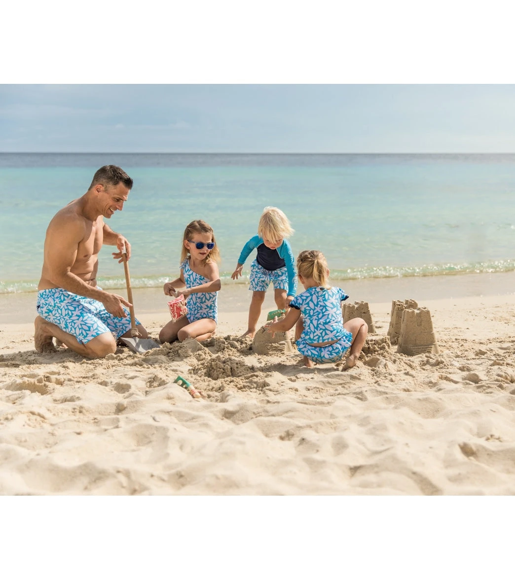 Boys' Navy Aqua Sleeve Sustainable LS Rash Top (Toddler, Little Kid, Big Kid) - Image 3