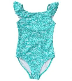 Girls' Spearmint Spot Flutter Swimsuit (Toddler, Little Kid, Big Kid)