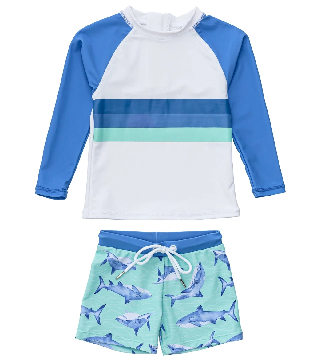 Boys' Minty Shark LS Baby Set (Baby, Toddler, Little Kid)