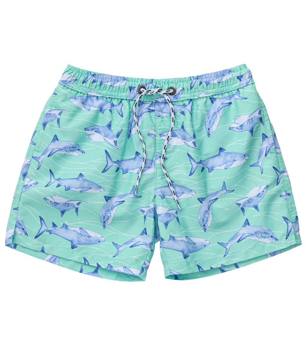 Boys' Minty Shark Volley Board Short (Toddler, Little Kid, Big Kid)