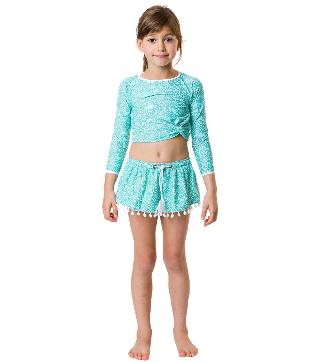 Girls' Spearmint Spot LS Wrap Crop Bikini Top (Little Kid, Big Kid) - Image 3