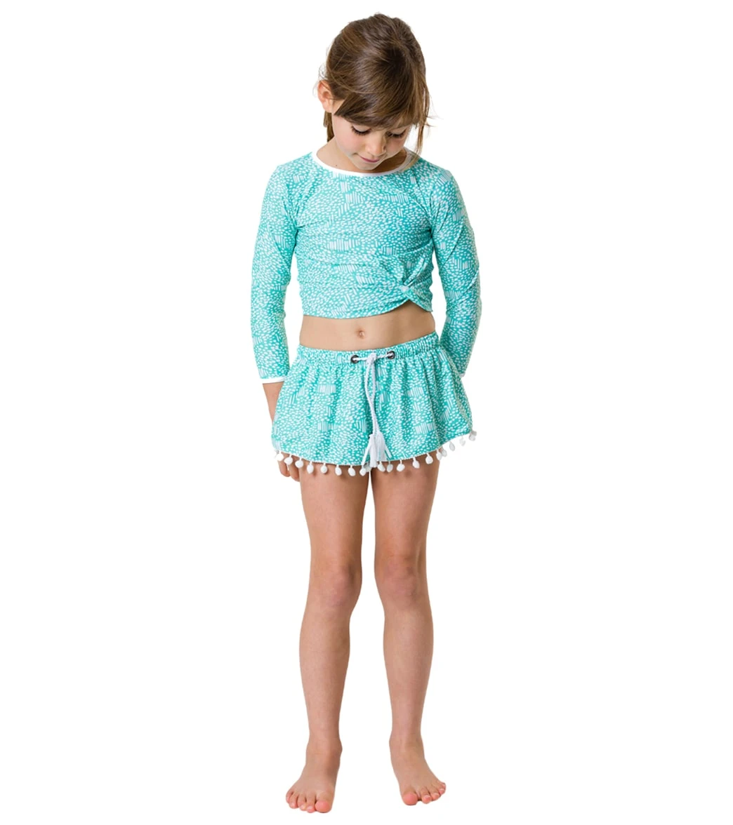 Girls' Spearmint Spot LS Wrap Crop Bikini Top (Little Kid, Big Kid) - Image 4