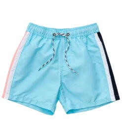 Boys' Blue Retro Stripe Volley Board Short (Toddler, Little Kid, Big Kid)