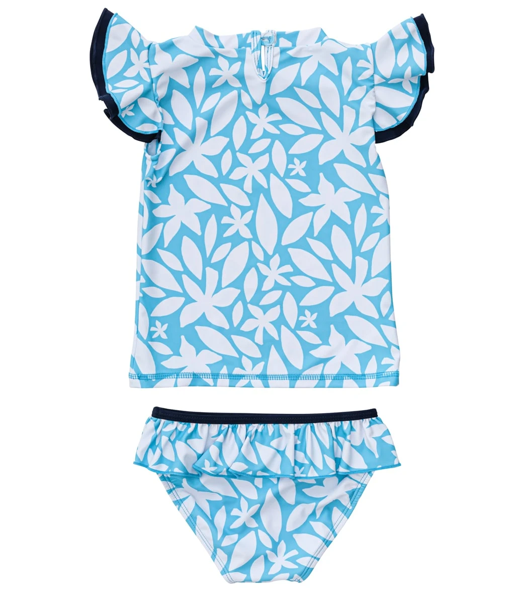 Girls' Aqua Bloom Sustainable SS Ruffle Set (Baby, Toddler, Little Kid) - Image 2