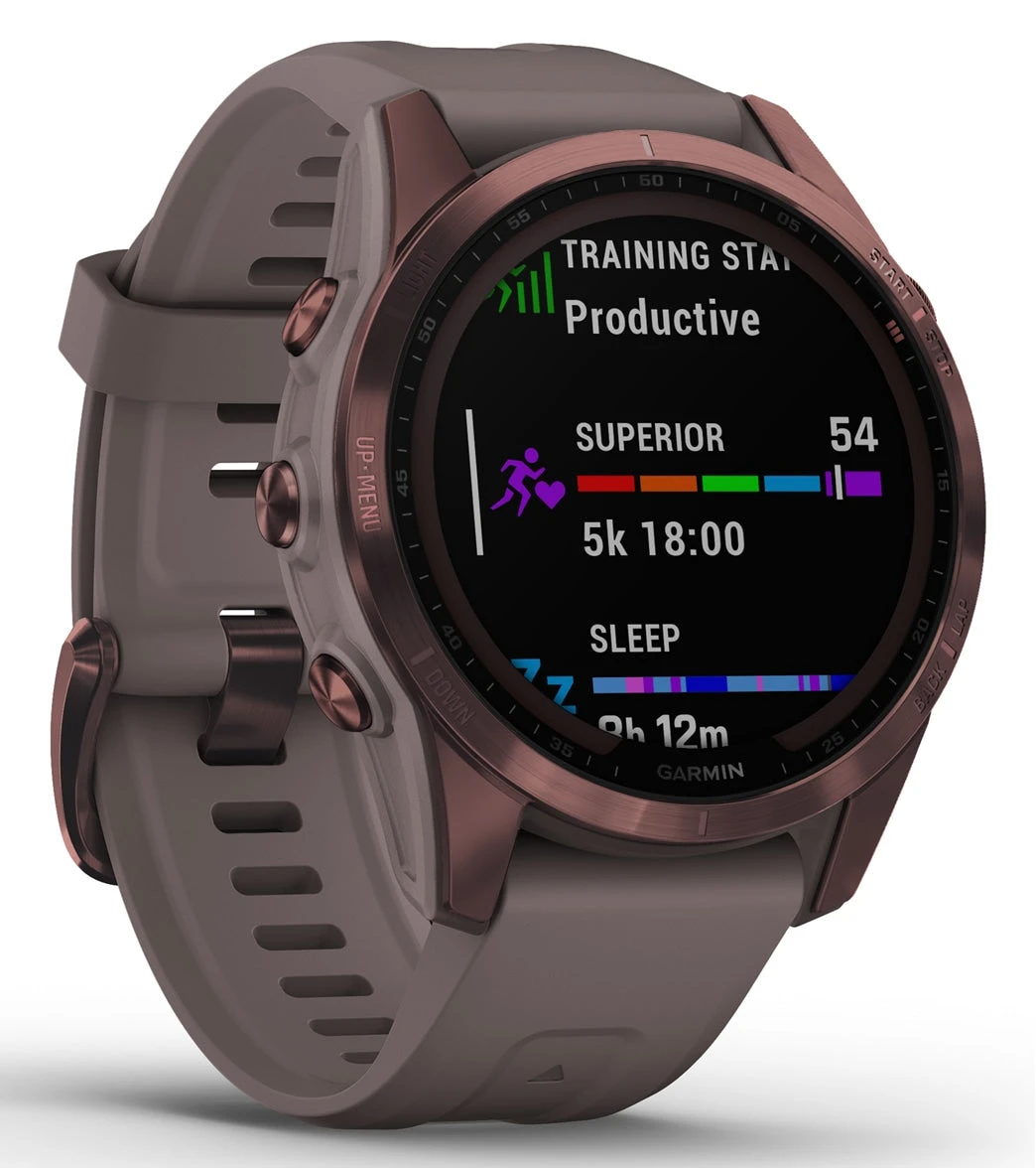 Garmin Fenix 7S Sapphire Solar Dark Bronze Titanium/Shale Gray Band - Image 3