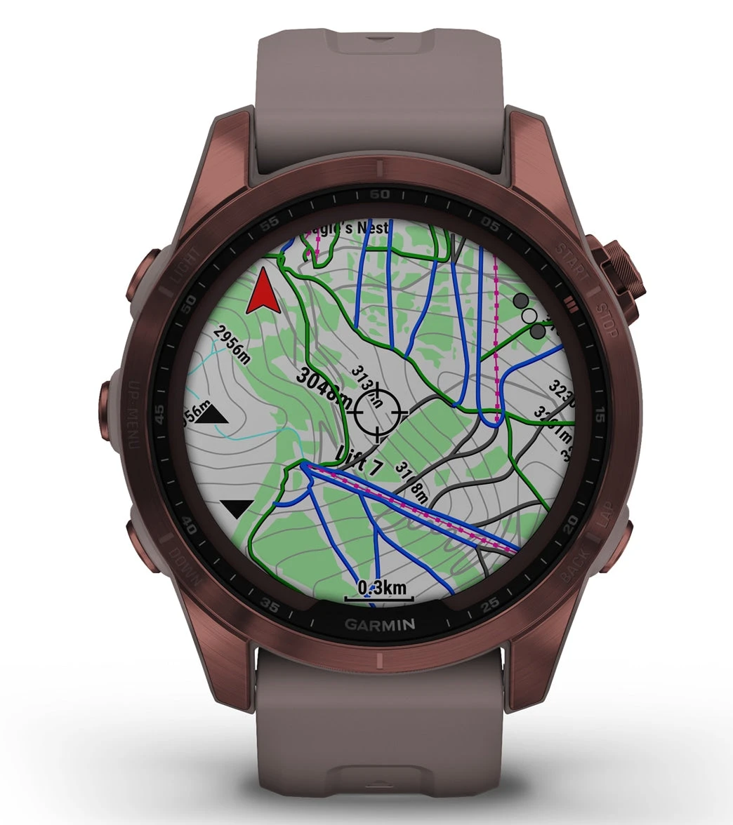 Garmin Fenix 7S Sapphire Solar Dark Bronze Titanium/Shale Gray Band - Image 4