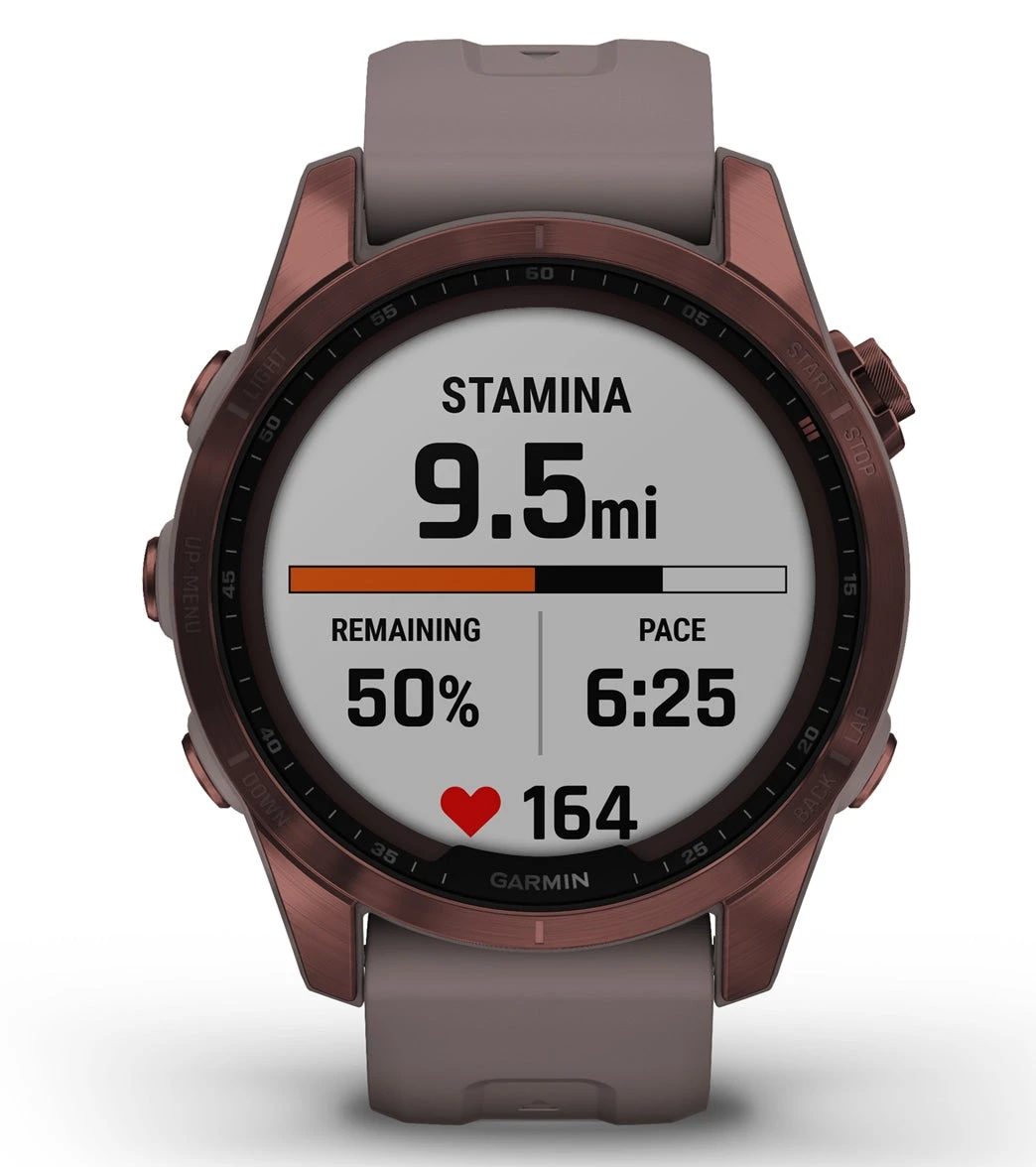 Garmin Fenix 7S Sapphire Solar Dark Bronze Titanium/Shale Gray Band - Image 6