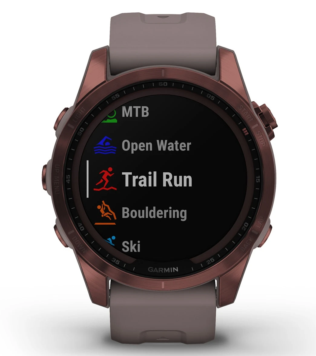 Garmin Fenix 7S Sapphire Solar Dark Bronze Titanium/Shale Gray Band - Image 7