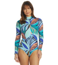 HURLEY Women's Verona Long Sleeve Retro One Piece Swimsuit