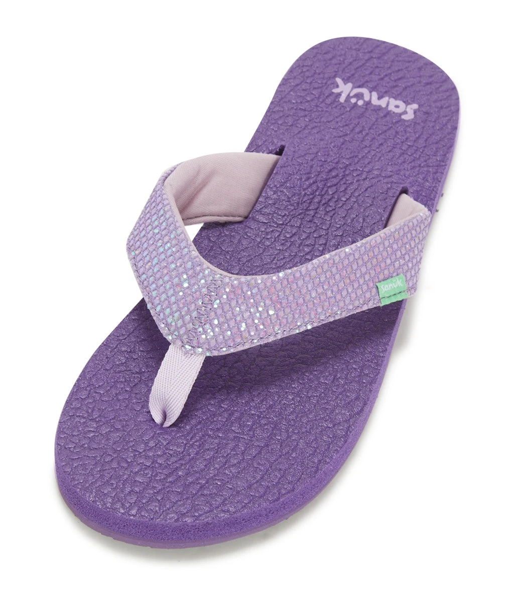 Sanuk Girls' Yoga Glitter Flip Flop (Big Kid)