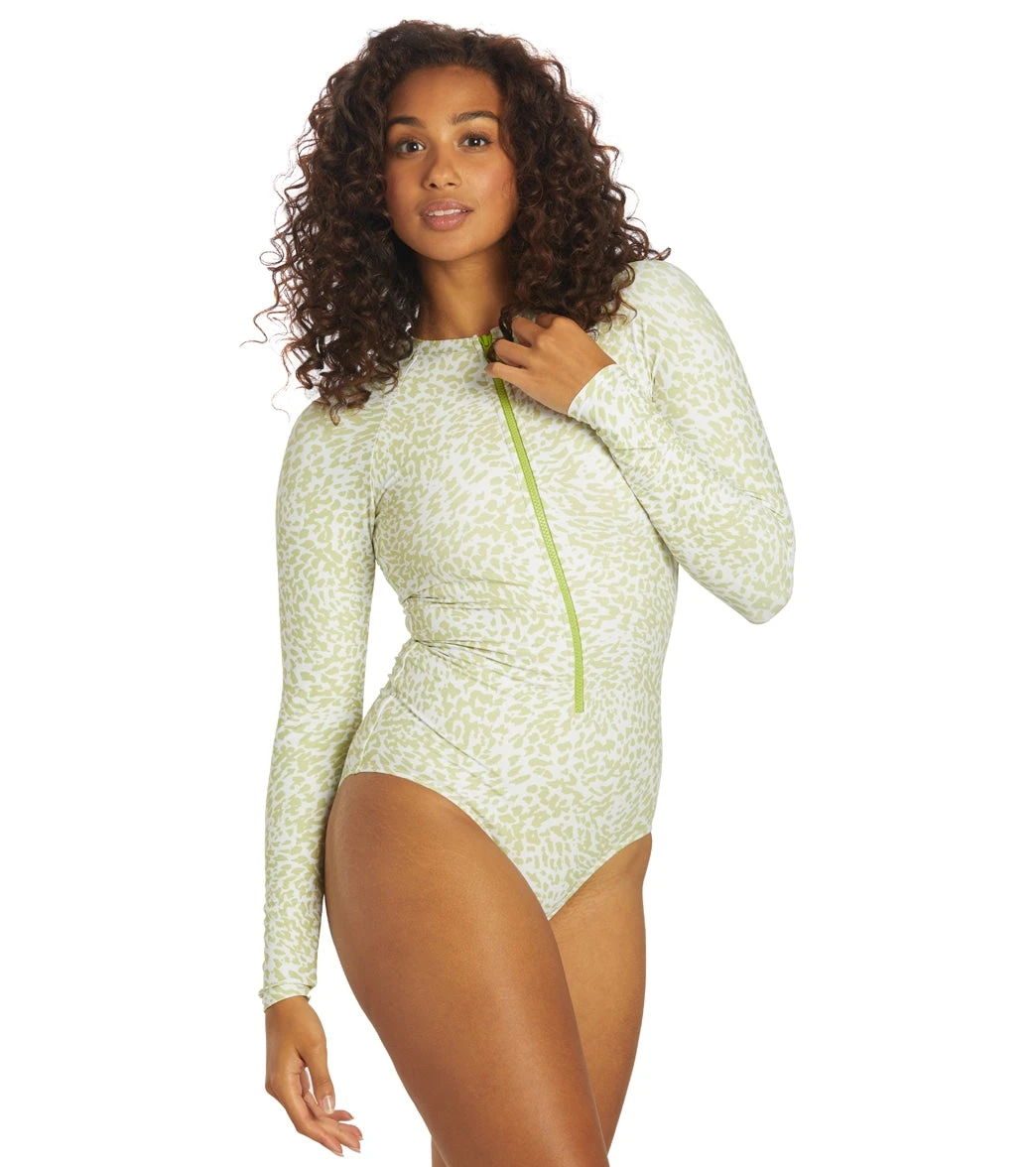 Sporti X Stef Corgel Manhattan Beach Cheetah Zip Front Long-Sleeve One Piece Swimsuit - Image 5