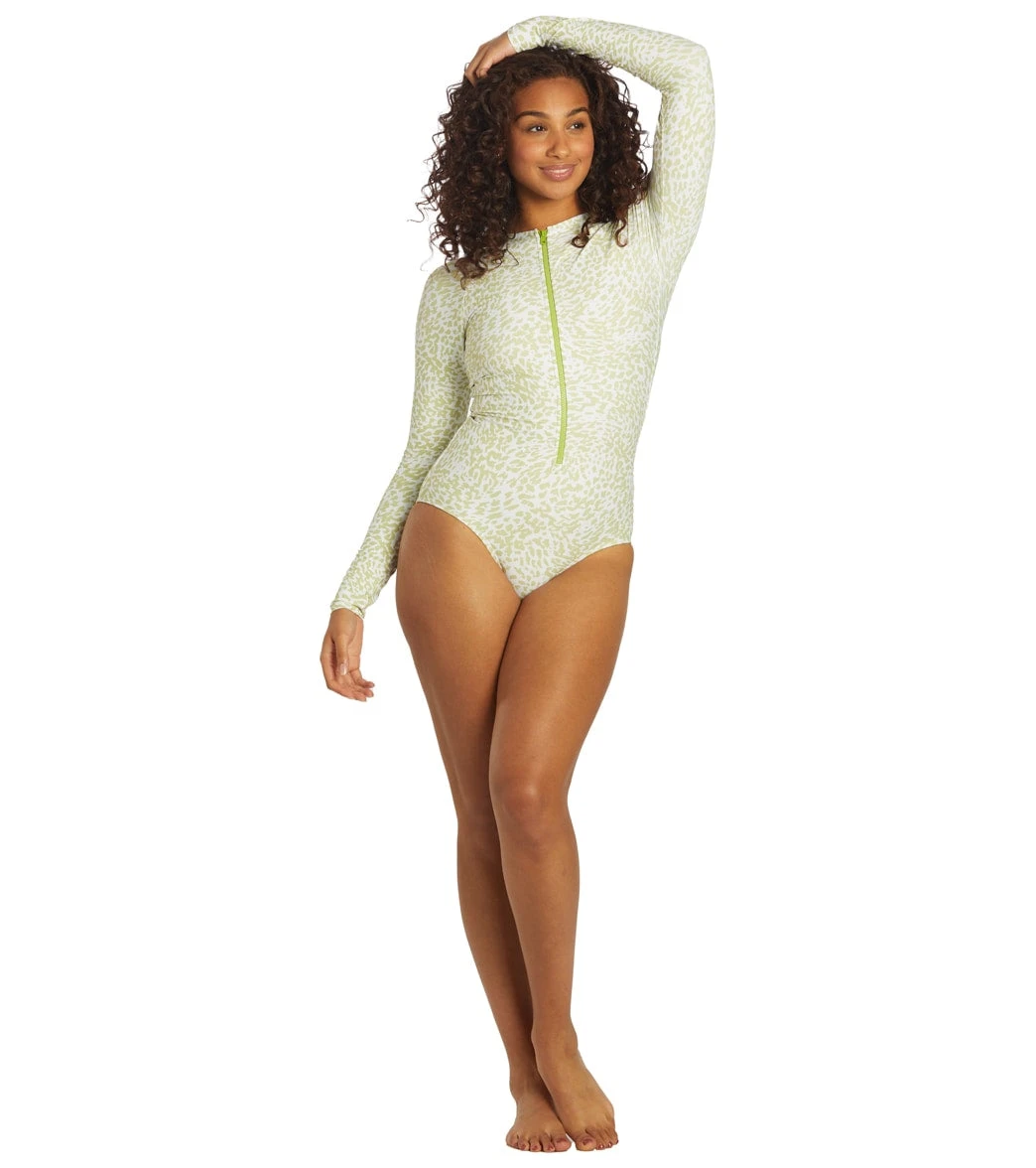 Sporti X Stef Corgel Manhattan Beach Cheetah Zip Front Long-Sleeve One Piece Swimsuit - Image 7