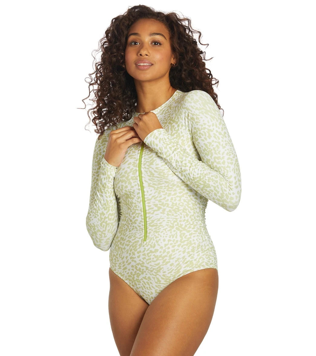 Sporti X Stef Corgel Manhattan Beach Cheetah Zip Front Long-Sleeve One Piece Swimsuit - Image 8