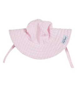 Girls' Pink Gingham Seersucker UPF 50+ Summer Splash Swim Hat