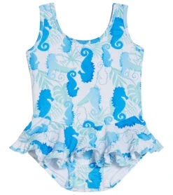 Girls' Botanical Turtles Stella UPF 50+ Ruffle One Piece Swimsuit (Baby)