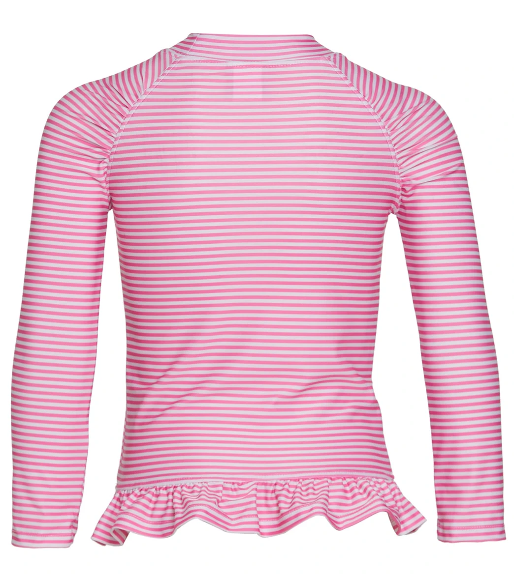 Girls' Preppy Pink Stripe UPF 50+ Rash Guard (Baby, Toddler, Little Kid) - Image 2