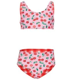 Seafolly Girls' Cherry Pie Reversible Two Piece Bikini Set (Big Kid)
