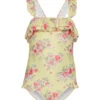 Seafolly Girls' Paradise Garden Ruffle Bandeau One Piece Swimsuit (Baby, Toddler, Little Kid)
