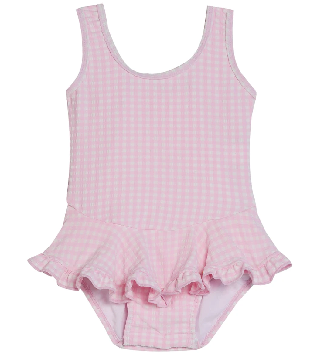 Girls' Pink Gingham Stella Ruffle UPF 50+ One Piece Swimsuit (Baby)