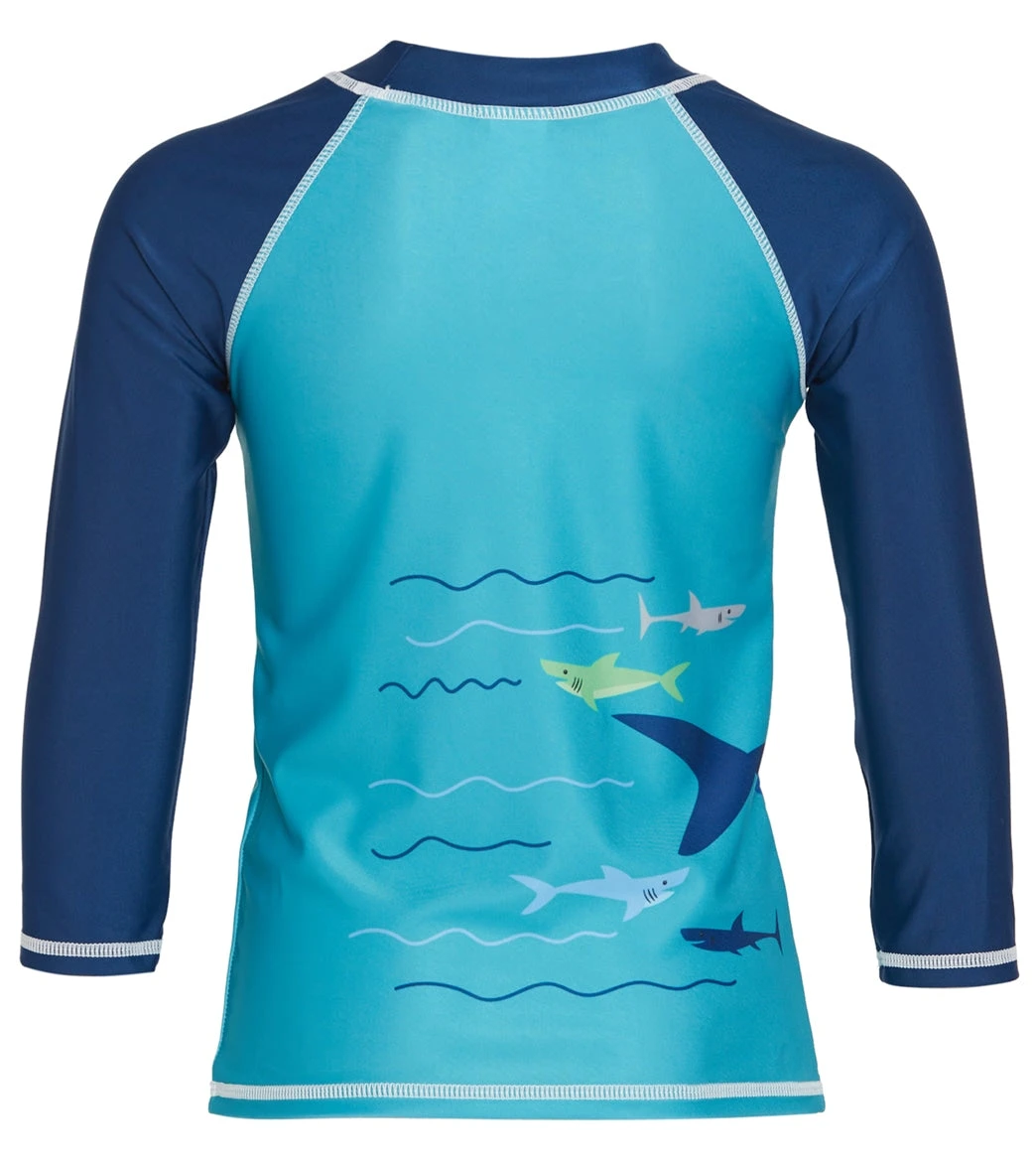 Boys' Sharky Long Sleeve UPF 50+ Rashguard (Baby, Toddler, Little Kid) - Image 2