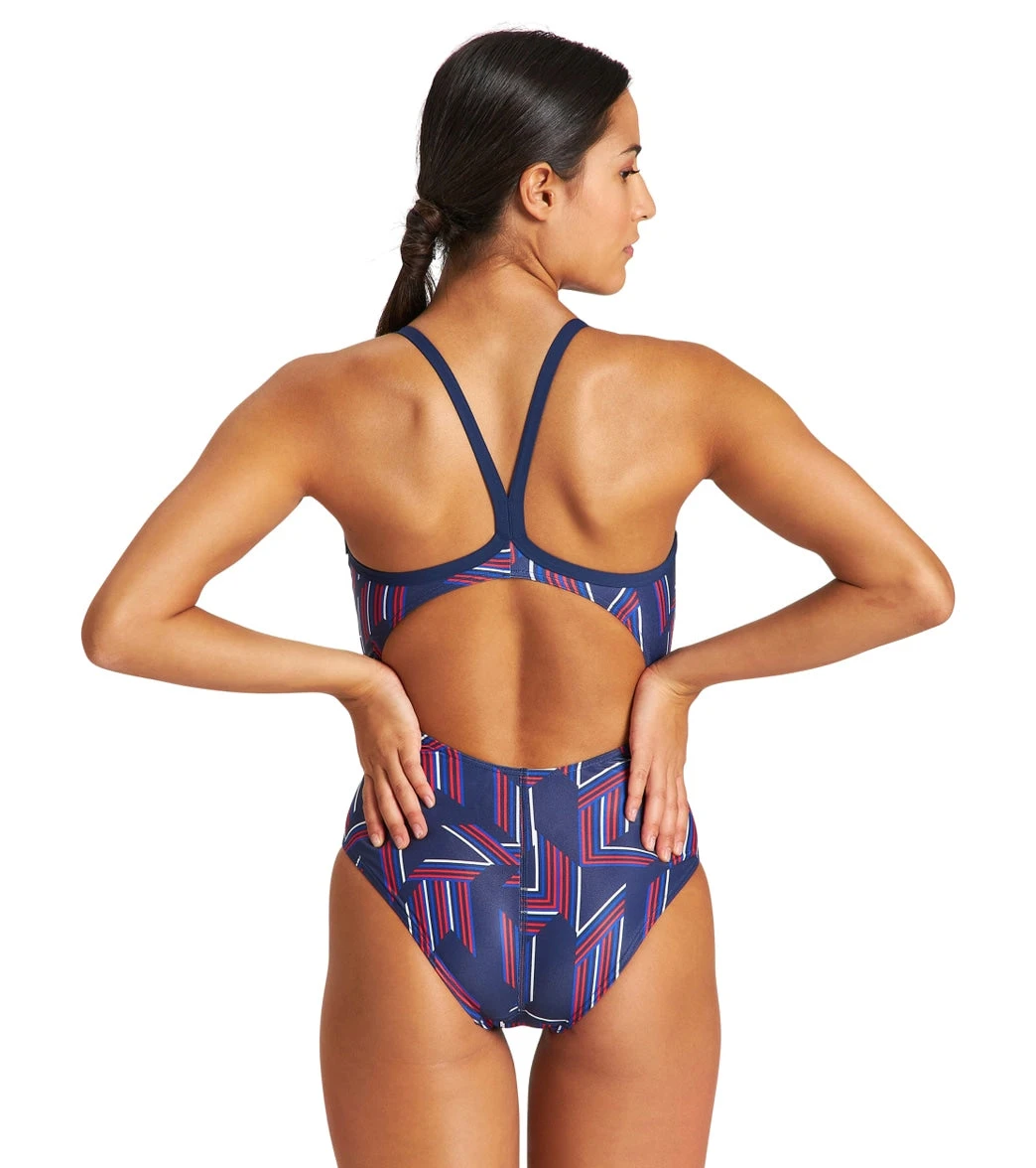 Arena Women's Puzzled Light Drop Back One Piece Swimsuit - Image 2