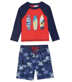 Boys' Beach Rules Long Sleeve Rashguard Set (Baby, Toddler)