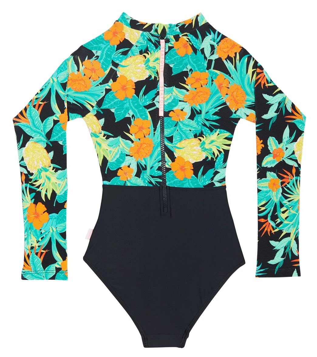Seafolly Girls' Tropical Nights Long Sleeve One Piece Swimsuit (Big Kid) - Image 2