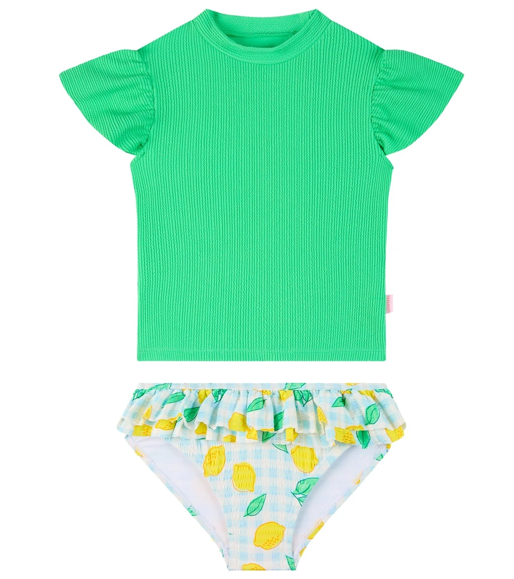 Seafolly Girls' Lisbon Two Piece Rash Guard Set (Baby, Toddler, Little Kid)
