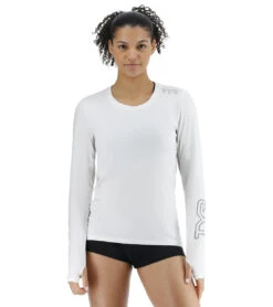 TYR Women's SunDefense Vented Long Sleeve UPF 50+ Swim Shirt