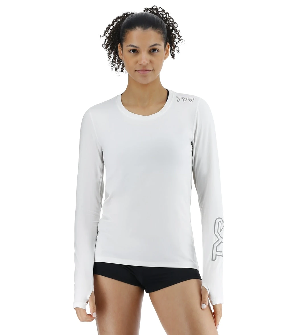 TYR Women's SunDefense Vented Long Sleeve UPF 50+ Swim Shirt