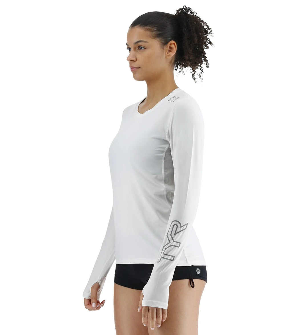 TYR Women's SunDefense Vented Long Sleeve UPF 50+ Swim Shirt - Image 6