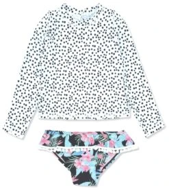 Girls' Sandy Toes Long Sleeve Two Piece Set (Toddler, Little Kid)