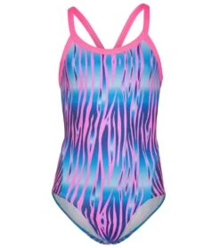 Girls' Animal Ombre Tri Back One Piece Swimsuit (Big Kid)
