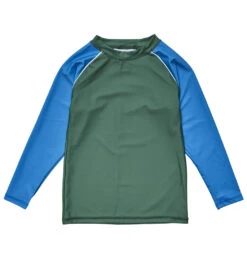 Boys' Olive Blue Long Sleeve Rash Guard (Toddler, Little Kid, Big Kid)